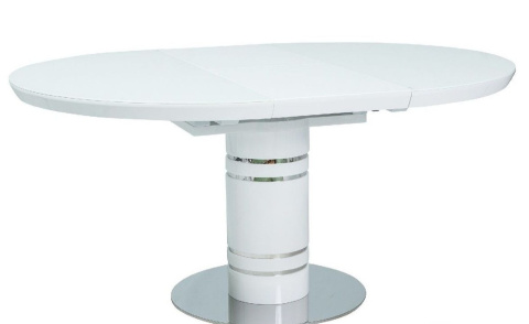 SIGNAL STÓŁ STRATOS ROZKŁADANY BLAT MDF + SZKŁO HARTOWANE BIAŁY LAKIER/ PODSTAWA MDF + STAL NIERDZEWNA BIAŁY LAKIER 120(160)x120 SIGNAL STÓŁ STRATOS ROZKŁADANY BLAT MDF + SZKŁO HARTOWANE BIAŁY LAKIER/ PODSTAWA MDF + STAL NIERDZEWNA BIAŁY LAKIER 120(160)x120