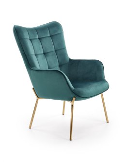 Halmar CASTEL 2 fotel wypoczynkowy Zielony / Złoty