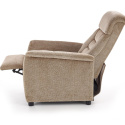 Halmar JORDAN fotel wypoczynkowy rozkładany beżowy tkanina