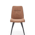 Halmar K323 krzesło brązowy / czarny, materiał: ekoskóra / stal malowana proszkowo
