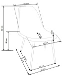 Halmar K328 krzesło nogi - czarny, tapicerka - ciemny beż Halmar K328 krzesło nogi - czarny, tapicerka - ciemny beż