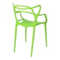 KRZESŁO Z PODŁOKIETNIKAMI LEXI insp. Master chair D2.DESIGN ZIELONE TWORZYWO PP LEKKIE I WYGODNE DO JADALNI KUCHNI LOKALU
