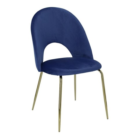 Intesi Krzesło Solie tapicerowane Velvet niebieskie/ nogi metalowe złote stabilne i wygodne do jadalni restauracji recepcji Intesi Krzesło Solie tapicerowane Velvet niebieskie/ nogi metalowe złote stabilne i wygodne do jadalni restauracji recepcji