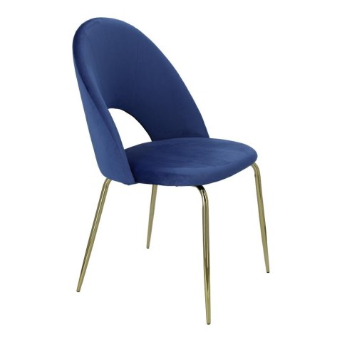 Intesi Krzesło Solie tapicerowane Velvet niebieskie/ nogi metalowe złote stabilne i wygodne do jadalni restauracji recepcji Intesi Krzesło Solie tapicerowane Velvet niebieskie/ nogi metalowe złote stabilne i wygodne do jadalni restauracji recepcji
