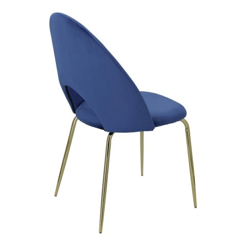 Intesi Krzesło Solie tapicerowane Velvet niebieskie/ nogi metalowe złote stabilne i wygodne do jadalni restauracji recepcji Intesi Krzesło Solie tapicerowane Velvet niebieskie/ nogi metalowe złote stabilne i wygodne do jadalni restauracji recepcji