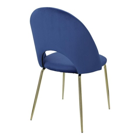 Intesi Krzesło Solie tapicerowane Velvet niebieskie/ nogi metalowe złote stabilne i wygodne do jadalni restauracji recepcji Intesi Krzesło Solie tapicerowane Velvet niebieskie/ nogi metalowe złote stabilne i wygodne do jadalni restauracji recepcji