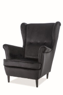 SIGNAL FOTEL LORD VELVET CZARNY BLUVEL 19 / WENGE SIGNAL FOTEL LORD VELVET CZARNY BLUVEL 19 / WENGE