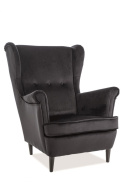SIGNAL FOTEL LORD VELVET CZARNY BLUVEL 19 / WENGE SIGNAL FOTEL LORD VELVET CZARNY BLUVEL 19 / WENGE