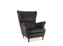 SIGNAL FOTEL LORD VELVET CZARNY BLUVEL 19 / WENGE SIGNAL FOTEL LORD VELVET CZARNY BLUVEL 19 / WENGE