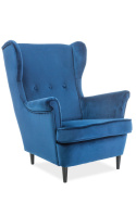 SIGNAL FOTEL LORD VELVET GRANATOWY BLUVEL 86 / WENGE