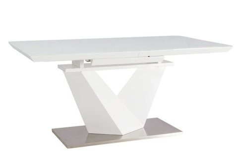 SIGNAL STÓŁ ALARAS III MDF+szkło hartowane BIAŁY / BIAŁY LAKIER MDF+stal szczotkowana 160(220)X90 SIGNAL STÓŁ ALARAS III MDF+szkło hartowane BIAŁY / BIAŁY LAKIER MDF+stal szczotkowana 160(220)X90