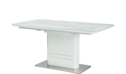 SIGNAL STÓŁ CARTIER CERAMIC BIAŁY EFEKT MARMURU MDF CERAMIKA / MDF STAL SZCZOTKOWANA BIAŁY LAKIER 160(210)x90