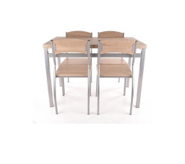 SIGNAL ZESTAW stół + krzesła ASTRO DĄB SONOMA / ALUMINIUM