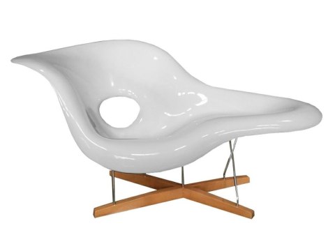 Fotel BIRD biały - włókno szklane, drewno, metal