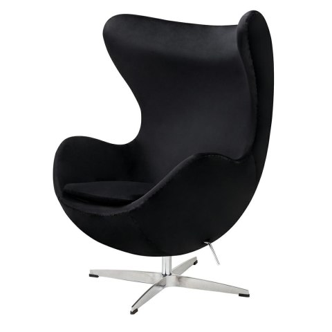 King Home Fotel EGG CLASSIC VELVET czarny - welur obrotowy z funkcją bujania podstawa polerowane aluminium korpus włókno szklane King Home Fotel EGG CLASSIC VELVET czarny - welur obrotowy z funkcją bujania podstawa polerowane aluminium korpus włókno szklane