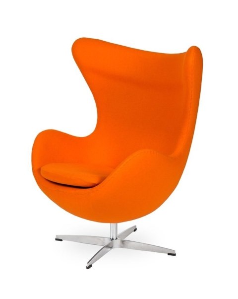 King Home Fotel EGG CLASSIC obrotowy z funkcją bujania, marchewkowy.38 - wełna kaszmirowa, podstawa aluminiowa King Home Fotel EGG CLASSIC obrotowy z funkcją bujania, marchewkowy.38 - wełna kaszmirowa, podstawa aluminiowa