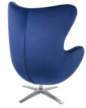 King Home Fotel EGG SZEROKI obrotowy z funkcją VELVET ciemny niebieski.49 - welur, podstawa stal polerowana King Home Fotel EGG SZEROKI obrotowy z funkcją VELVET ciemny niebieski.49 - welur, podstawa stal polerowana