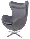 King Home Fotel EGG SZEROKI VELVET ciemny szary. 40 - welur, podstawa stal polerowana King Home Fotel EGG SZEROKI VELVET ciemny szary. 40 - welur, podstawa stal polerowana