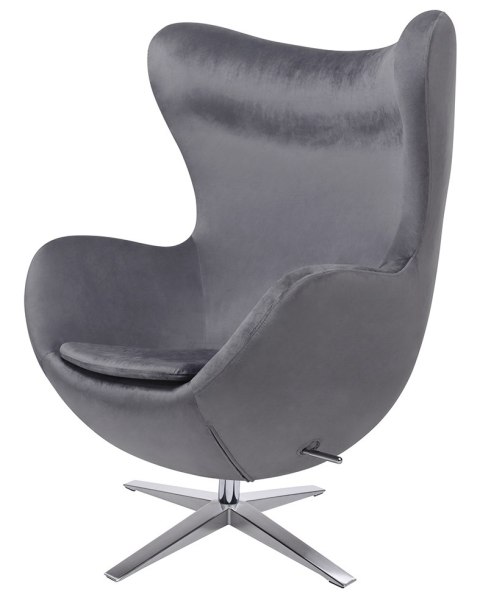 King Home Fotel EGG SZEROKI VELVET ciemny szary. 40 - welur, podstawa stal polerowana King Home Fotel EGG SZEROKI VELVET ciemny szary. 40 - welur, podstawa stal polerowana