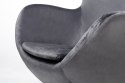 King Home Fotel EGG SZEROKI VELVET ciemny szary. 40 - welur, podstawa stal polerowana King Home Fotel EGG SZEROKI VELVET ciemny szary. 40 - welur, podstawa stal polerowana