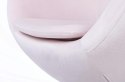 King Home Fotel EGG SZEROKI VELVET jasny róż.30 - welur podstawa stal polerowana obrotowy z funkcją bujania