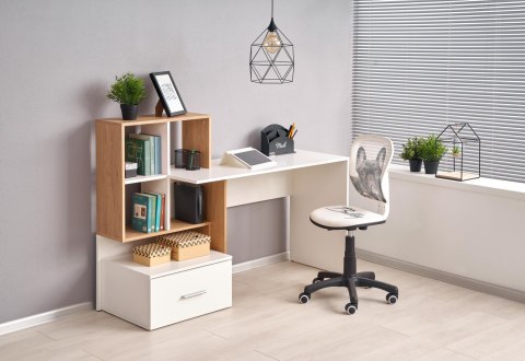 Halmar biurko GROSSO płyta meblowa laminowana dąb złoty / biały, prowadnice kulkowe 149x50 Halmar biurko GROSSO płyta meblowa laminowana dąb złoty / biały, prowadnice kulkowe 149x50