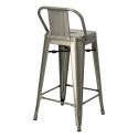 D2.DESIGN Hoker Stołek barowy z oparciem Paris Back short 66cm metaliczny insp. Tolix metal malowany proszkowo podpórka na nogi D2.DESIGN Hoker Stołek barowy z oparciem Paris Back short 66cm metaliczny insp. Tolix metal malowany proszkowo podpórka na nogi