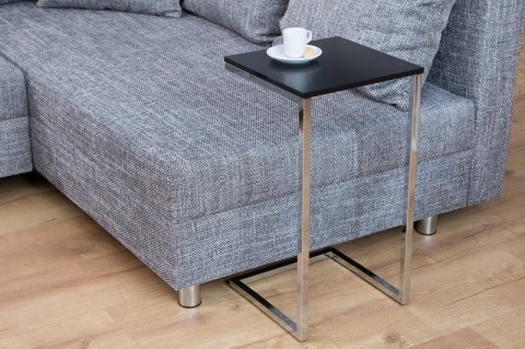 INVICTA stolik SIMPLY czarny - podstawa chromowana INVICTA stolik SIMPLY czarny - podstawa chromowana