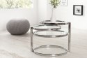 INVICTA stolik okrągły rozkładany DECO szkło chrom INVICTA stolik okrągły rozkładany DECO szkło chrom