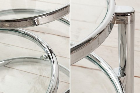 INVICTA stolik okrągły rozkładany DECO szkło chrom INVICTA stolik okrągły rozkładany DECO szkło chrom