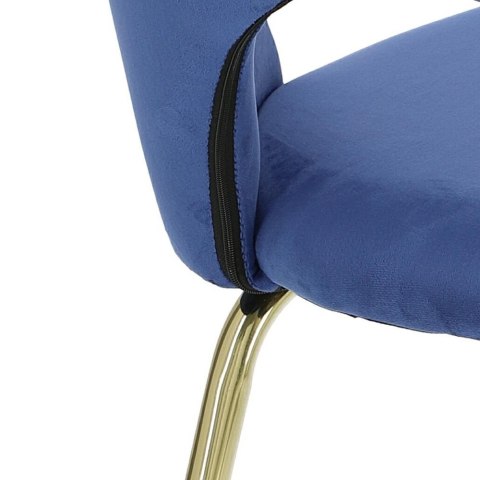 Intesi Krzesło Solie tapicerowane Velvet niebieskie/ nogi metalowe złote stabilne i wygodne do jadalni restauracji recepcji Intesi Krzesło Solie tapicerowane Velvet niebieskie/ nogi metalowe złote stabilne i wygodne do jadalni restauracji recepcji