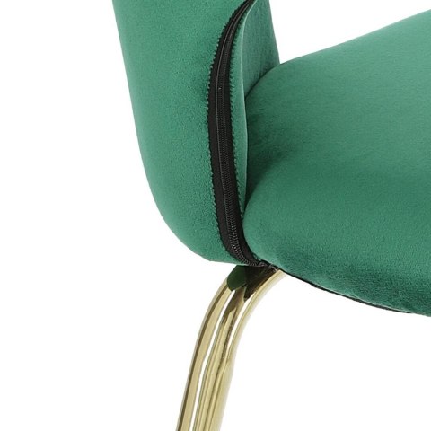 Intesi Krzesło Solie Velvet tapicerowane tkanina zielone/ nogi metalowe złote wygodne i stabilne Intesi Krzesło Solie Velvet tapicerowane tkanina zielone/ nogi metalowe złote wygodne i stabilne