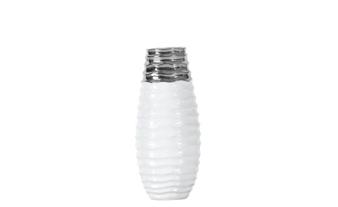 OUTLET Forte AZ-CE-C141 Wazon biało-srebrny OUTLET Forte AZ-CE-C141 Wazon biało-srebrny