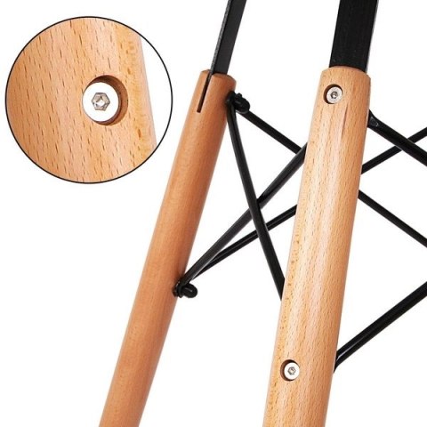 Stolik DSW FI 60 - blat MDF biały - podstawa bukowa Stolik DSW FI 60 - blat MDF biały - podstawa bukowa