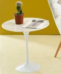 Stolik TULIP MARBLE MINI biały - blat okrągły marmurowy, metal Stolik TULIP MARBLE MINI biały - blat okrągły marmurowy, metal