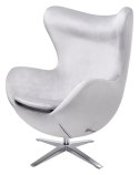 King Home Fotel EGG SZEROKI VELVET jasny szary.37 - welur, podstawa stal polerowana King Home Fotel EGG SZEROKI VELVET jasny szary.37 - welur, podstawa stal polerowana