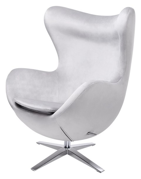 King Home Fotel EGG SZEROKI VELVET jasny szary.37 - welur, podstawa stal polerowana King Home Fotel EGG SZEROKI VELVET jasny szary.37 - welur, podstawa stal polerowana