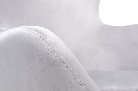 King Home Fotel EGG SZEROKI VELVET jasny szary.37 - welur, podstawa stal polerowana King Home Fotel EGG SZEROKI VELVET jasny szary.37 - welur, podstawa stal polerowana