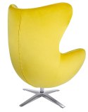 King Home Fotel EGG SZEROKI VELVET żółty.20 - welur, podstawa stal polerowana King Home Fotel EGG SZEROKI VELVET żółty.20 - welur, podstawa stal polerowana