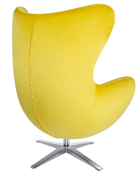 King Home Fotel EGG SZEROKI VELVET żółty.20 - welur, podstawa stal polerowana King Home Fotel EGG SZEROKI VELVET żółty.20 - welur, podstawa stal polerowana