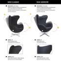 King Home Fotel EGG SZEROKI VELVET żółty.20 - welur, podstawa stal polerowana King Home Fotel EGG SZEROKI VELVET żółty.20 - welur, podstawa stal polerowana