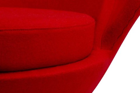 Fotel SERCE czerwony - włókno szklane, wełna, podstawa aluminiowa Fotel SERCE czerwony - włókno szklane, wełna, podstawa aluminiowa