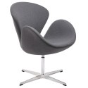 King Home Fotel SWAN WOOL PREMIUM obrotowy szary - wełna kaszmirowa, podstawa stal King Home Fotel SWAN WOOL PREMIUM obrotowy szary - wełna kaszmirowa, podstawa stal