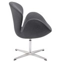 King Home Fotel SWAN WOOL PREMIUM obrotowy szary - wełna kaszmirowa, podstawa stal King Home Fotel SWAN WOOL PREMIUM obrotowy szary - wełna kaszmirowa, podstawa stal