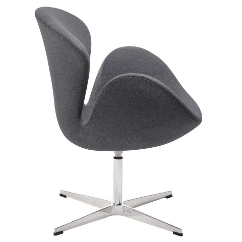 King Home Fotel SWAN WOOL PREMIUM obrotowy szary - wełna kaszmirowa, podstawa stal King Home Fotel SWAN WOOL PREMIUM obrotowy szary - wełna kaszmirowa, podstawa stal