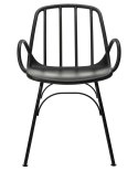 King Home Krzesło CASTERIA czarne - polipropylen nogi metal malowany proszkowo do wnętrz i na zewnątrz z podłokietnikami