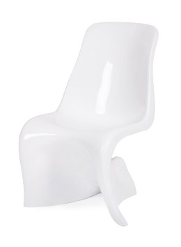 King Home Krzesło HER białe - włókno szklane lakierowane na wysoki połysk nowoczesne i wygodne