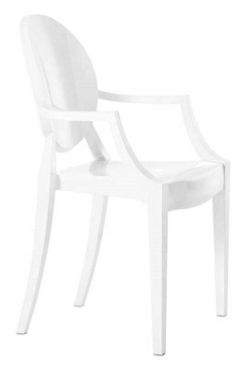King Home Krzesło LOUIS białe - poliwęglan, nowoczesne i wytrzymałe