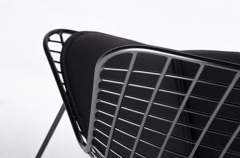 King Home Krzesło NET SOFT czarne metalowe - czarna poduszka ekoskóra wygodne i stabilne King Home Krzesło NET SOFT czarne metalowe - czarna poduszka ekoskóra wygodne i stabilne