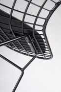 King Home Krzesło NET SOFT czarne metalowe - czarna poduszka ekoskóra wygodne i stabilne King Home Krzesło NET SOFT czarne metalowe - czarna poduszka ekoskóra wygodne i stabilne